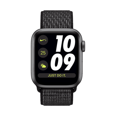 Apple Watch Nike+ Series 4 (GPS + Cellular) met geweven sportbandje van Nike Open Box Sporthorloge van 40 mm