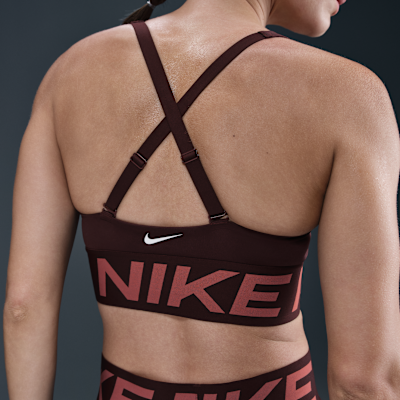 Nike Pro Indy Plunge sports-BH med innlegg og middels støtte til dame