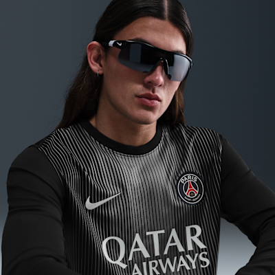 Camisola de futebol de manga comprida Replica Nike Dri-FIT do equipamento de guarda-redes Stadium Paris Saint-Germain 2025/26 para homem