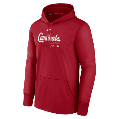 St. Louis Cardinals Authentic Collection Practice Men's Nike Therma MLB Pullover Hoodie