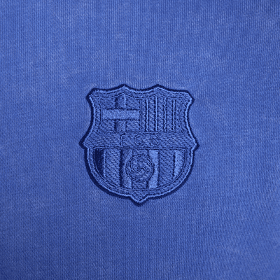 Sudadera con gorro de fútbol Nike de French Terry de cierre completo para hombre FC Barcelona Club Third