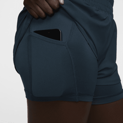 Shorts Dri-FIT 2 en 1 de tiro medio de 8 cm para mujer Nike One