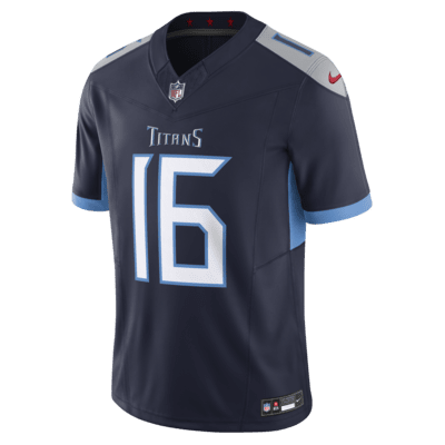 Jersey de fútbol americano Nike Dri-FIT de la NFL Limited para hombre Treylon Burks Tennessee Titans