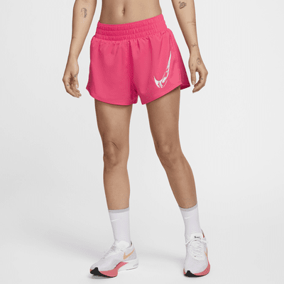 Shorts Dri-FIT con gráfico de tiro medio con forro de ropa interior para mujer Nike One