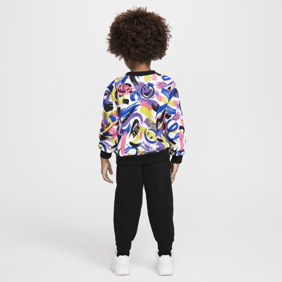 Conjunto de sudadera de cuello redondo de dos piezas infantil Nike Sportswear "Express Yourself"