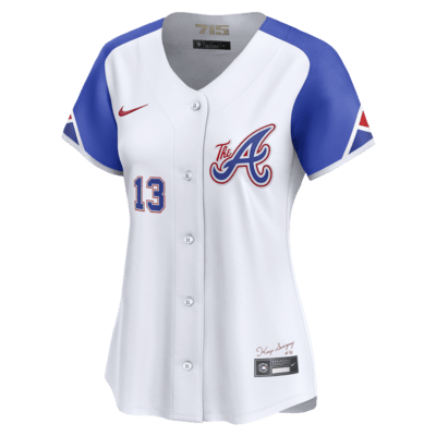 Jersey Nike Dri-FIT ADV de la MLB Limited para mujer Ronald Acuña Jr. Atlanta Braves City Connect