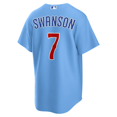 Dansby Swanson Chicago Cubs Men's Nike MLB Replica Jersey