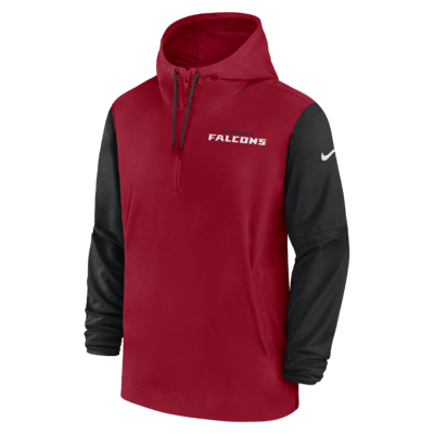 Atlanta Falcons Sideline Pre-Game Player Men's Nike NFL 1/2-Zip Hooded Jacket