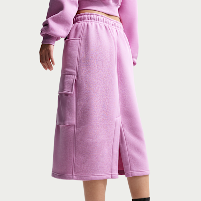 Falda midi cargo para mujer Nike Sportswear Phoenix Fleece