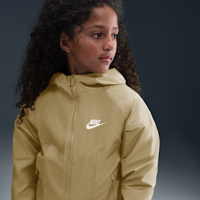 Chamarra Repel con gorro para niños talla grande Nike Sportswear Windrunner