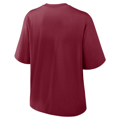 Playera universitaria Nike para mujer Alabama Crimson Tide Legacy Established Boxy