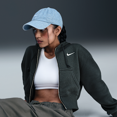 Damska luźna bluza o skróconym kroju z kapturem i pełnym zamkiem Nike Sportswear Phoenix Fleece