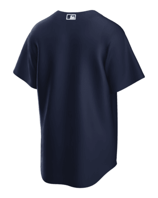 Men's Stitches Navy Seattle Mariners Button-Down Raglan Replica Jersey
