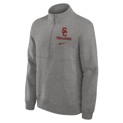 Sudadera de cuello redondo Nike de medio cierre universitaria para hombre USC Trojans Primetime Club