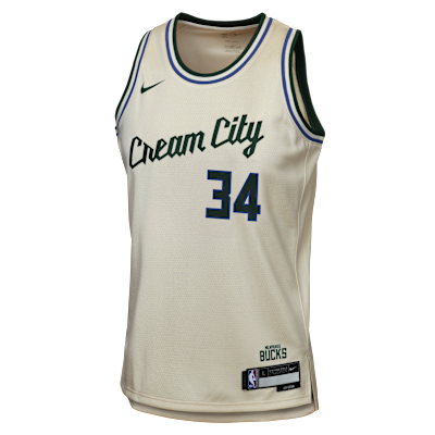 Jersey Nike de la NBA Swingman para niño talla grande de Giannis Antetokounmpo de los Milwaukee Bucks City Edition