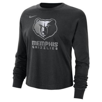 Memphis Grizzlies Courtside Women's Nike NBA Shine Boxy Long-Sleeve T-Shirt