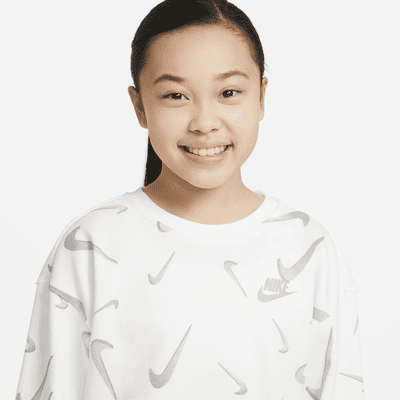 Nike Sportswear Big Kids' (Girls') French Terry Printed Crew