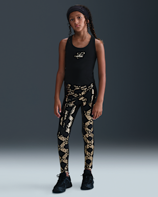 Детские тайтсы Nike One Big Kids' (Girls') Dri-FIT Printed Leggings