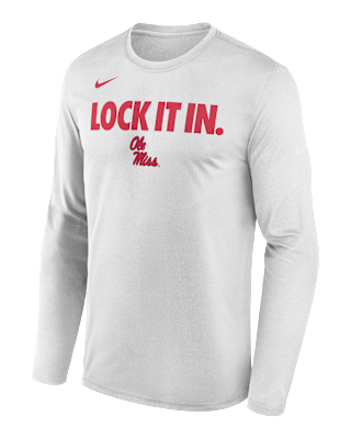 Мужская футболка Ole Miss 2026 On-Court Bench Nike Dri-FIT College Long-Sleeve