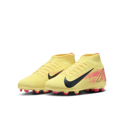 Tacos de fútbol MG high para niños talla pequeña/grande Nike Jr. Mercurial Superfly 10 Club "Kylian Mbappé"