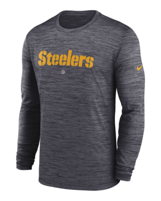 Nike Pittsburgh Steelers T Shirt Mens S Small Black Long Sleeve Dri Fit Tee