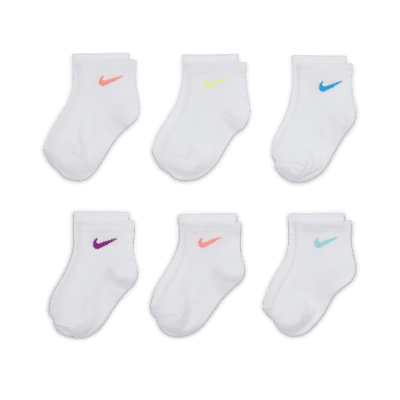 Nike Metallic Swoosh Little Kids' Quarter-Length Socks (6 Pairs)