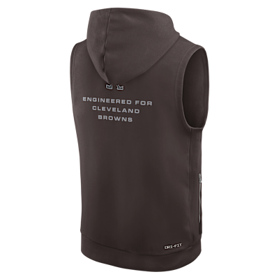 Cleveland Browns Sideline Men's Nike Dri-FIT NFL Sleeveless Pullover Hoodie from Nike - $100