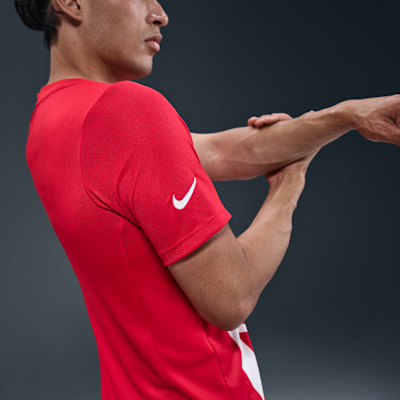 Haut de foot à manches courtes d'avant-match Nike Dri-FIT Atlético Madrid Academy Pro Domicile pour homme
