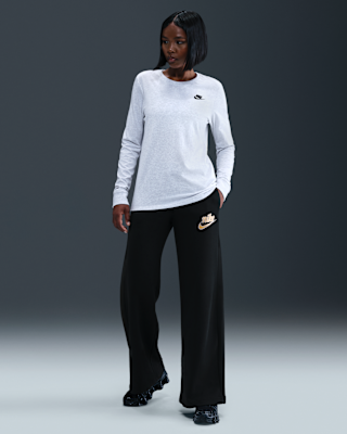 Женские  Nike Sportswear Club Fleece Mid-Rise Wide-Leg Pants