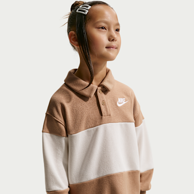 Nike Club Little Kids' French Terry Long-Sleeve Rugby Polo