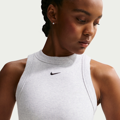 Vestido de tirantes de tela de canalé ajustado para mujer Nike Sportswear Chill Knit