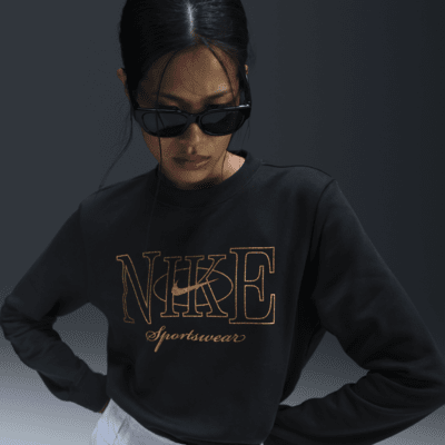 Sweatshirt med rund hals Nike Sportswear Club Fleece för kvinnor