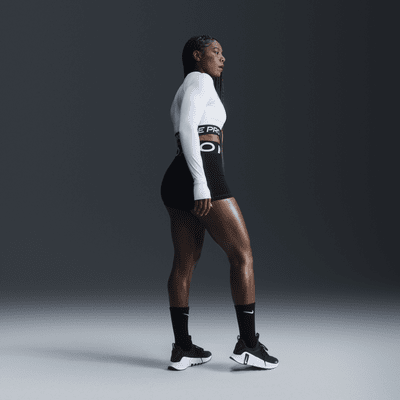 Haut court à manches longues Dri-FIT Nike Pro pour femme