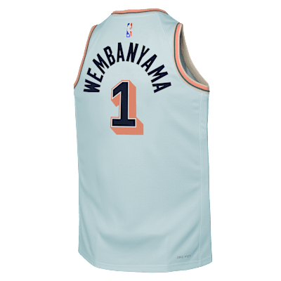 Jersey Nike Dri-FIT Swingman de la NBA para niños talla grande Victor Wembanyama San Antonio Spurs 2024/25 City Edition