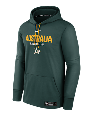 Мужское худи Australia National Baseball Team 2026 World Baseball Classic Authentic Collection Nike Therma Pullover Hoodie