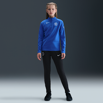 Chelsea FC Strike Derde Nike Total 90 knit voetbaltrainingstop met Dri-FIT voor kids