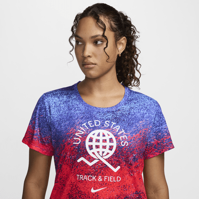 Playera de manga corta de correr Nike Dri-FIT para mujer USA One