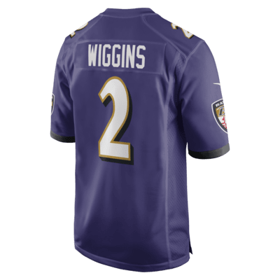 Jersey de fútbol americano Nike de la NFL Game para hombre Nate Wiggins Baltimore Ravens