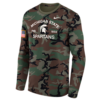 Michigan State 2025 Military Appreciation Legend Men's Nike Dri-FIT College Long-Sleeve T-Shirt