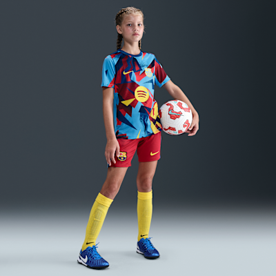 Przedmeczowa koszulka piłkarska dla dużych dzieci Nike Dri-FIT FC Barcelona Academy Pro (wersja czwarta)