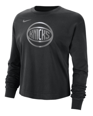 Женская футболка New York Knicks Courtside Nike NBA Shine Boxy Long-Sleeve