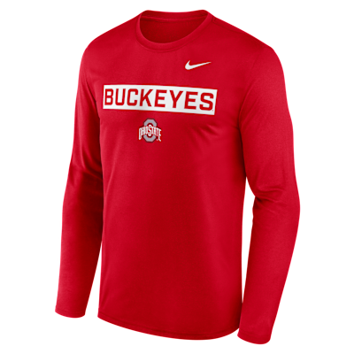 Ohio State Primetime Legend 2-Hit Men's Nike Dri-FIT College Long-Sleeve T-Shirt