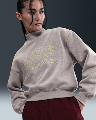 nike sportswear essential fleece mock neck sweatshirt