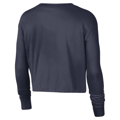 Nike College (Michigan) Women's Cropped Long-Sleeve T-Shirt