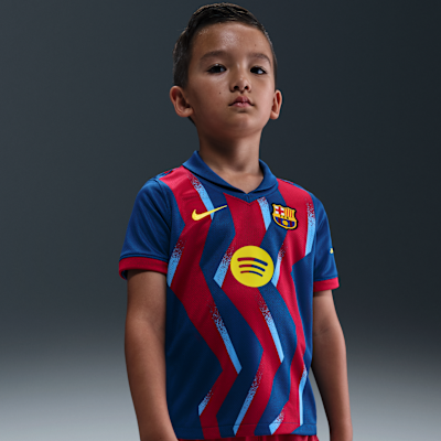 FC Barcelona 2025/26 Stadium Fourth dreiteiliges Nike Replika-Fußballtrikot-Set (jüngere Kinder)