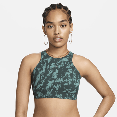 Bra deportivo estampado de media sujeción con forro ligero para mujer Nike One Strappy Back