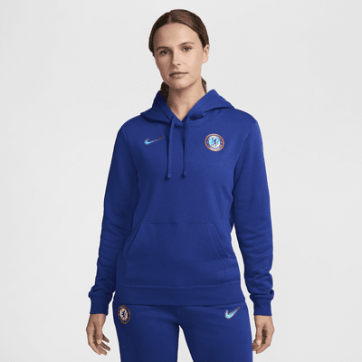 Sudadera con gorro sin cierre de fútbol Nike para mujer Chelsea FC Club Fleece