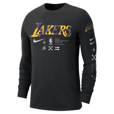 Playera de manga larga Nike de la NBA para hombre Los Angeles Lakers ...