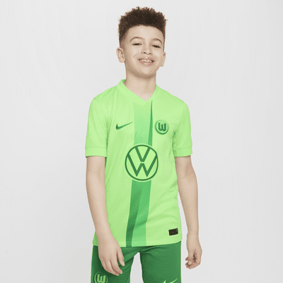 VfL Wolfsburg 2024/25 Stadium Home Older Kids' Nike Dri-FIT Football Replica Shirt