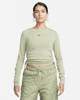 Женские  Nike Sportswear Essential Ribbed Long-Sleeve Mod Crop Top